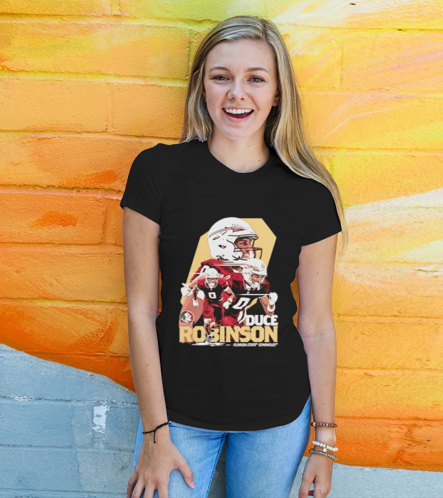 Duce Robinson Florida State Seminoles Football NCAA Player Action Montage T-Shirt