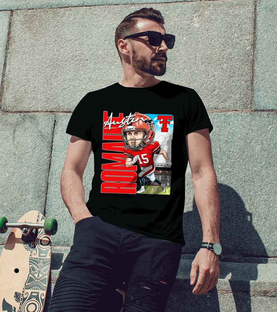 Austin Romaine Texas Tech Red Raiders Football NCAA Stadium Caricature T-Shirt