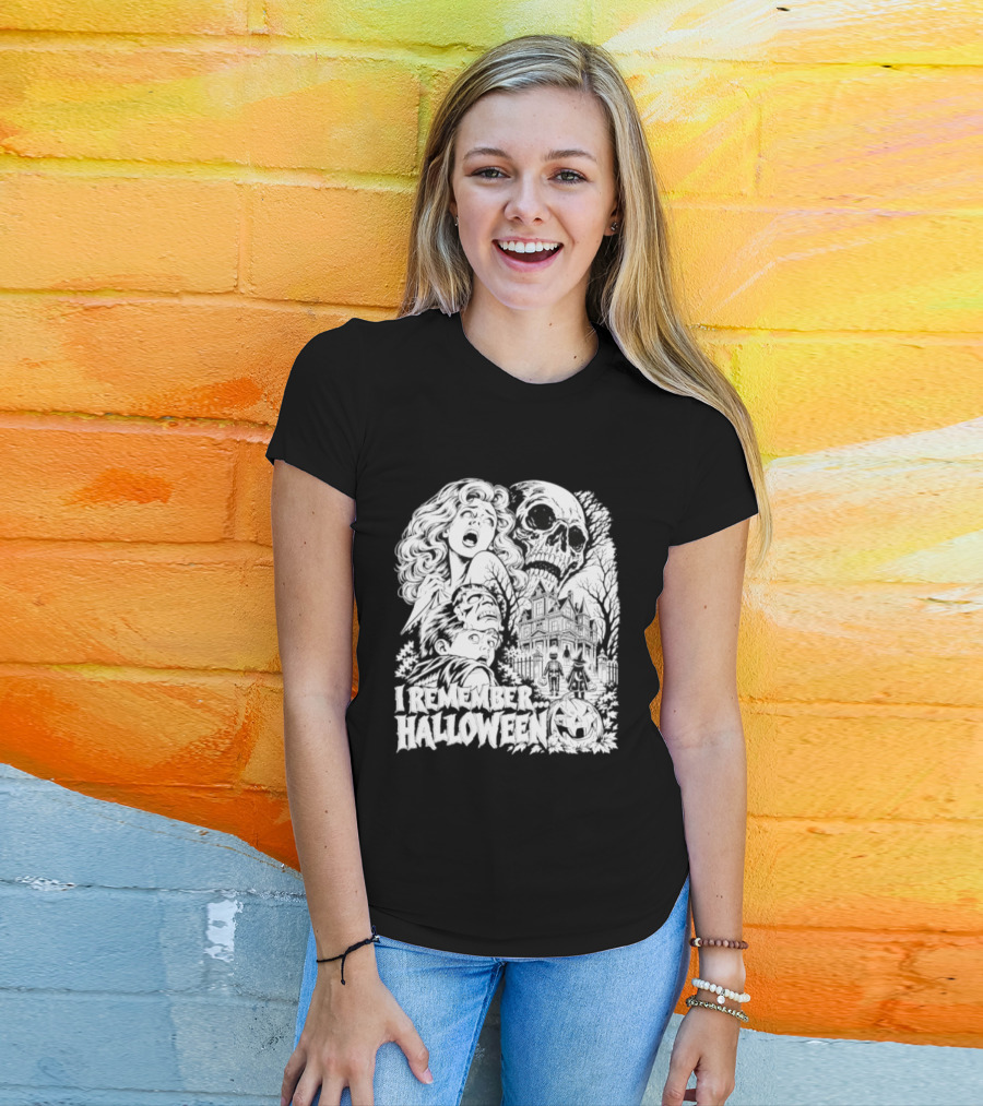 I Remember Halloween Haunted House Skull Pumpkin T-Shirt