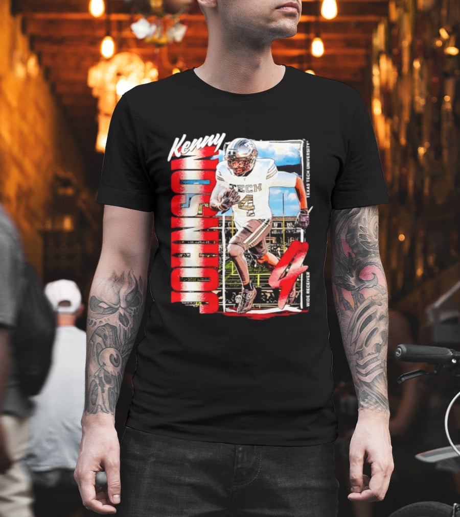 Kenny Johnson Texas Tech Red Raiders Wide Receiver Football NCAA Cards Stadium T-Shirt