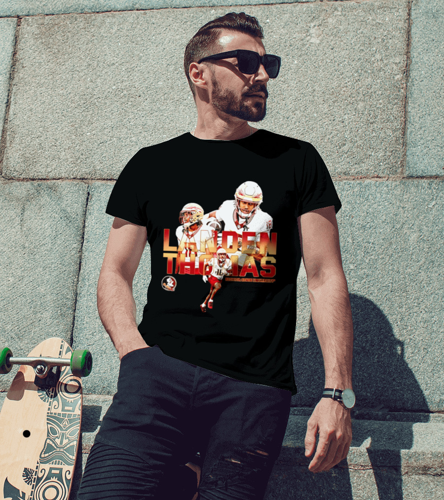 Landen Thomas Florida State University Football Player Collage T-Shirt