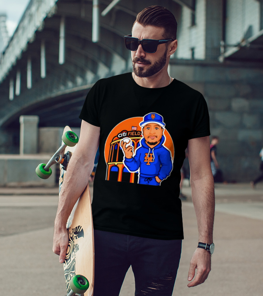 New York Mets Citi Field Baseball Player Caricature T-Shirt