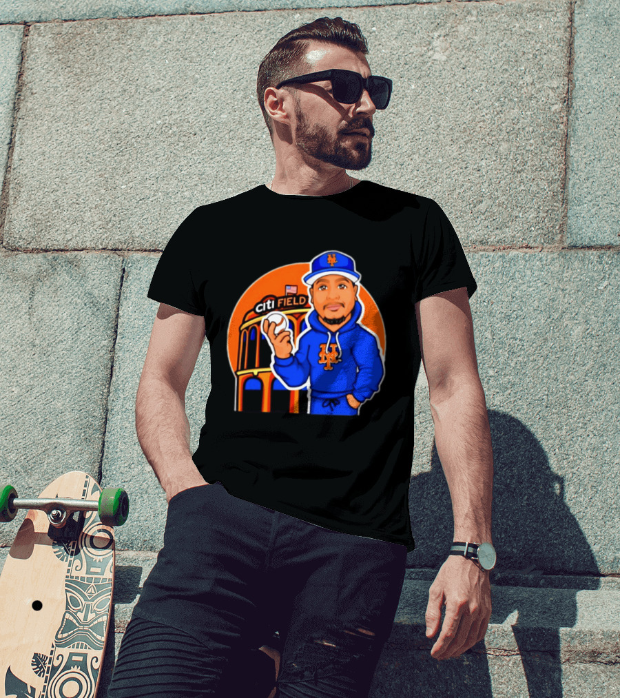 New York Mets Citi Field Baseball Player Caricature T-Shirt