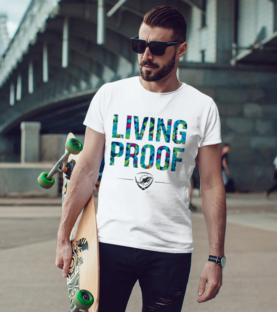 Dolphins Living Proof Crucial Catch Multicolor T-Shirt