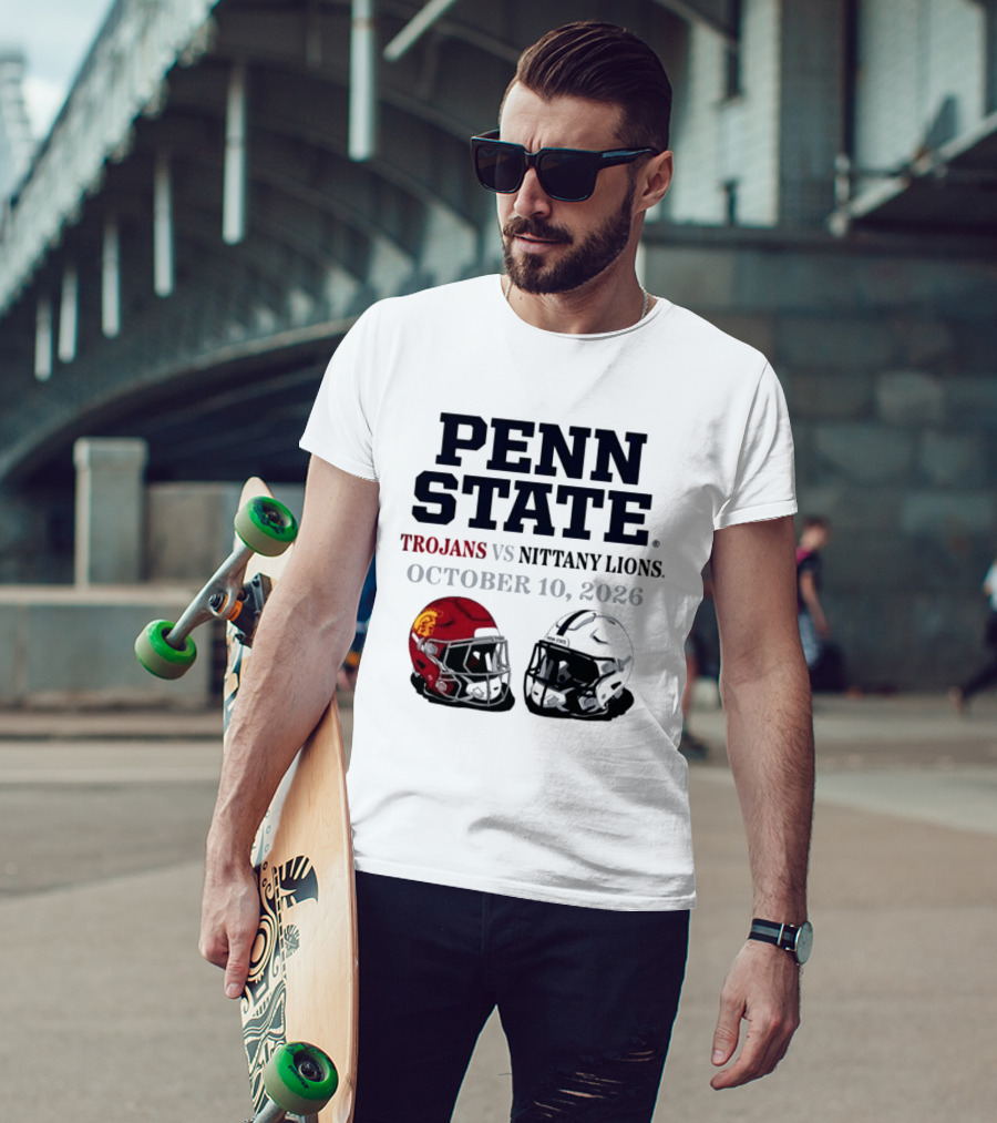 Penn State Vs USC Trojans Nittany Lions October 10 2026 Football Helmets T-Shirt