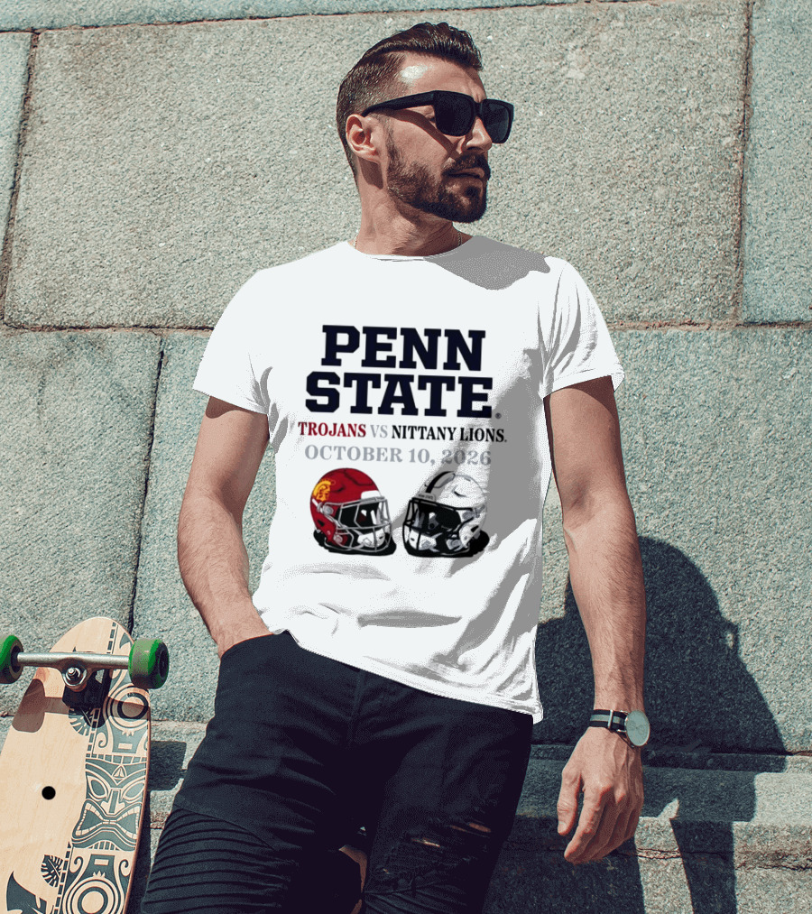 Penn State Vs USC Trojans Nittany Lions October 10 2026 Football Helmets T-Shirt