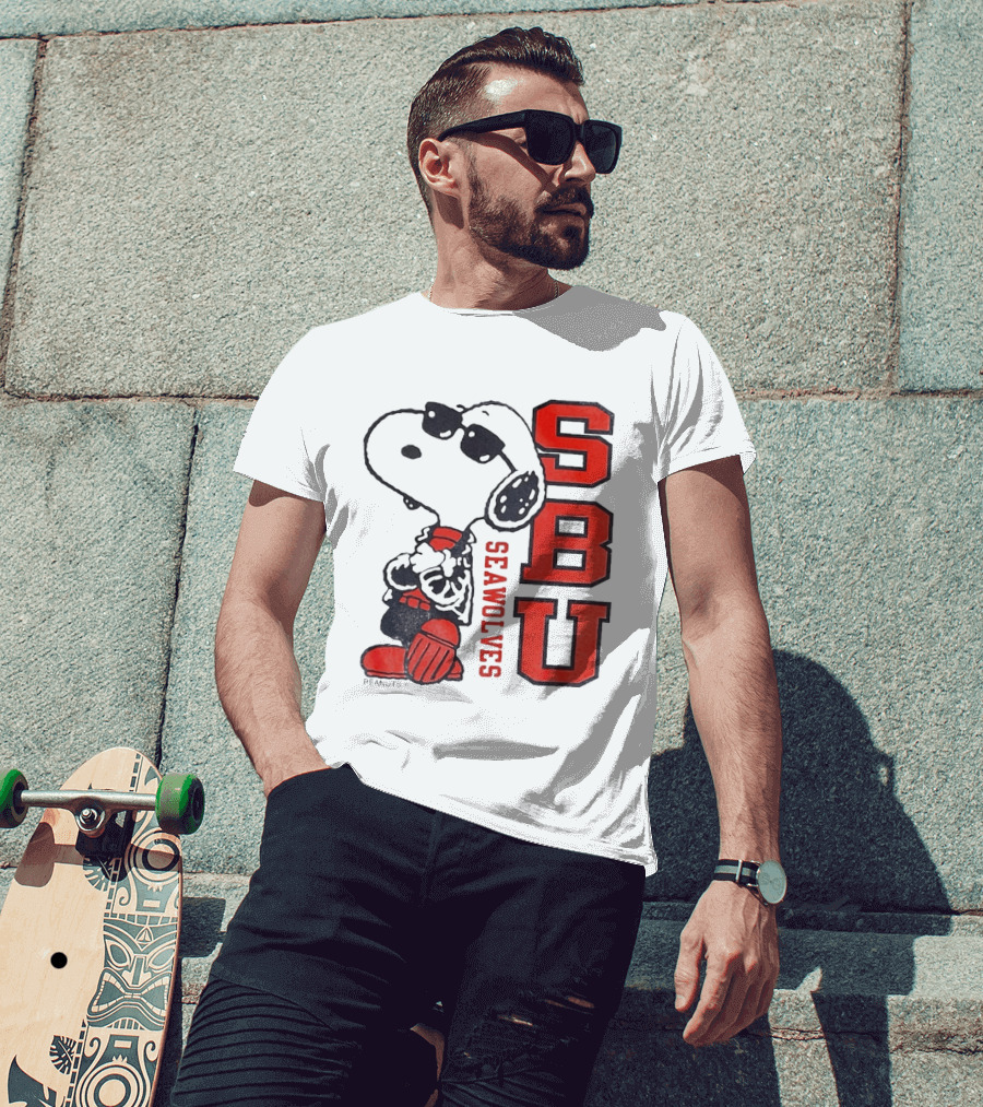 SBU Seawolves Snoopy Peanuts T-Shirt