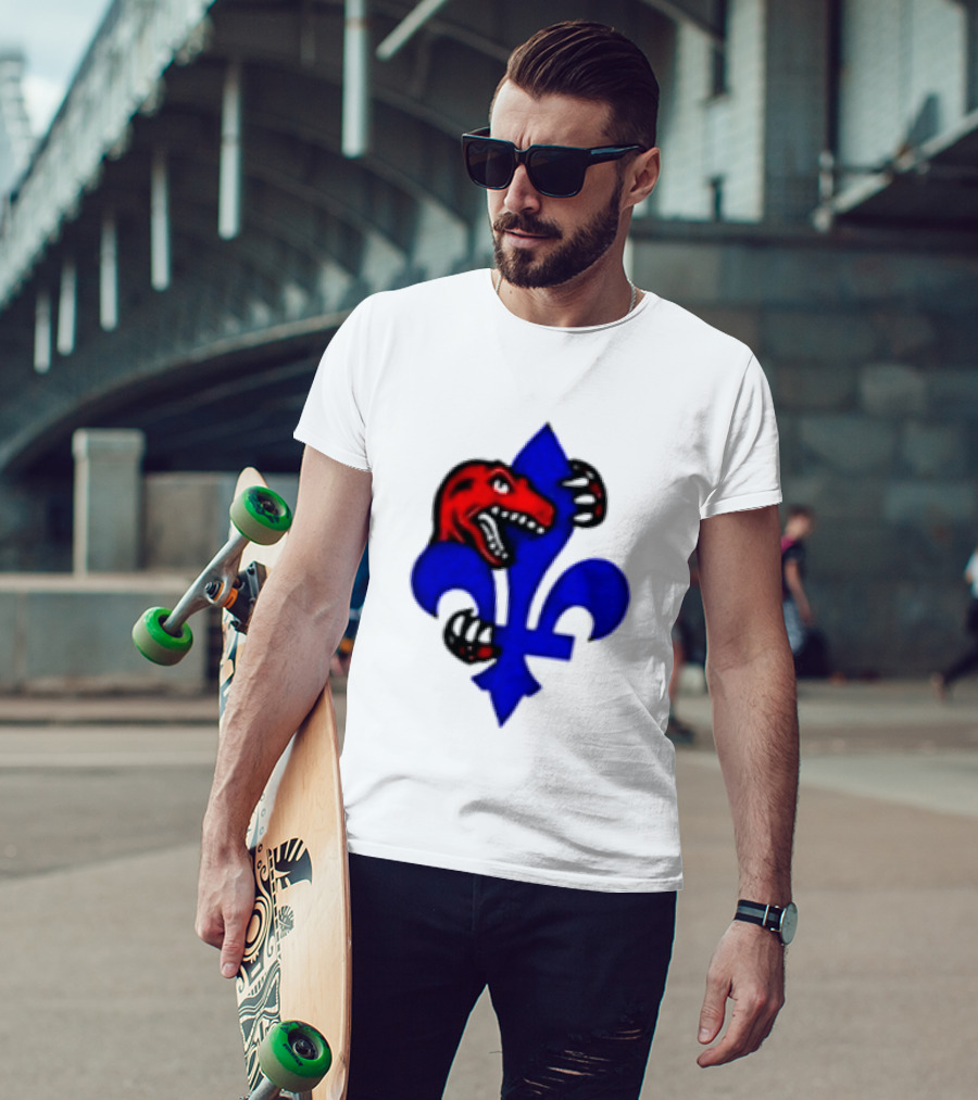 Toronto Raptors Vs Miami Heat Ville De Quebec 2026 Two Sided Fleur De Lis Raptors Claw T-Shirt