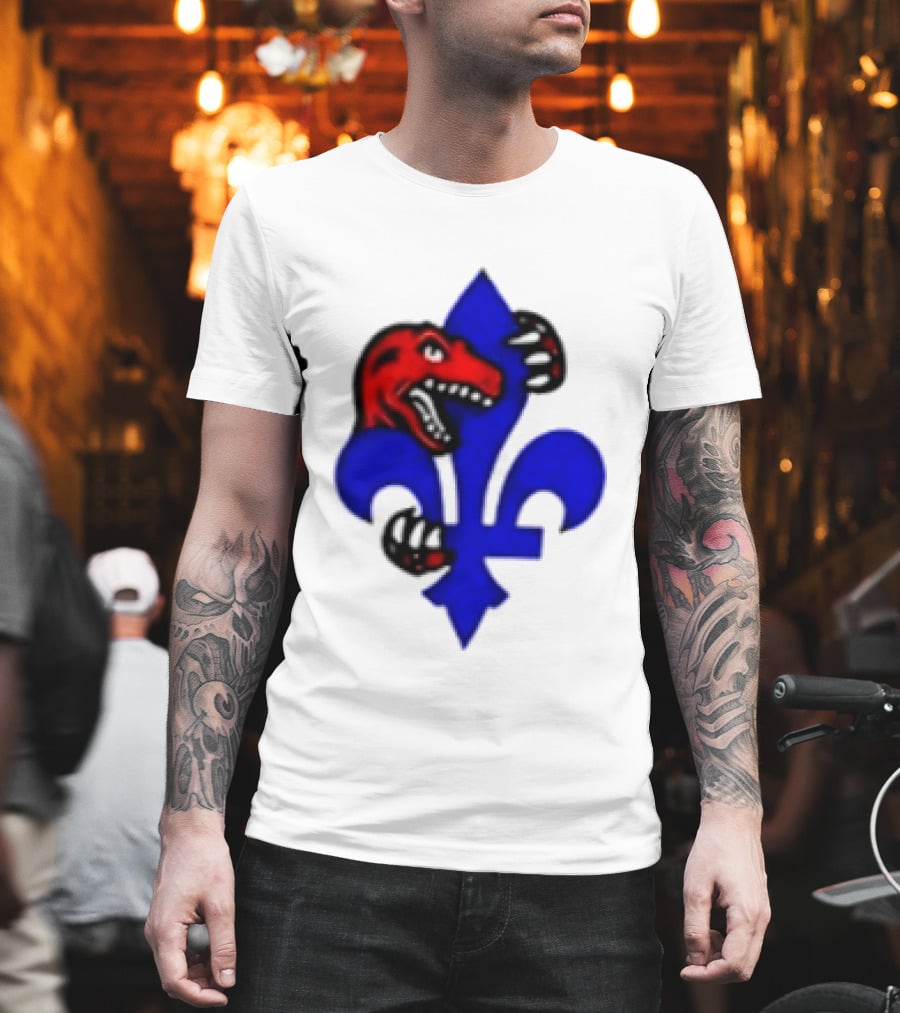 Toronto Raptors Vs Miami Heat Ville De Quebec 2026 Two Sided Fleur De Lis Raptors Claw T-Shirt