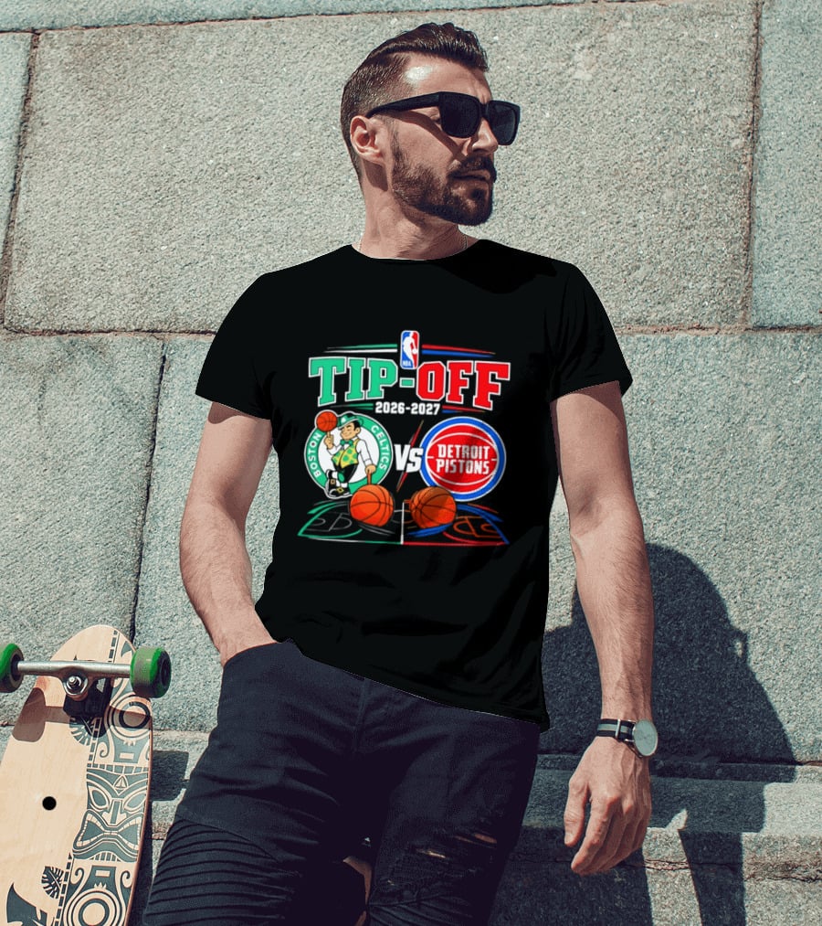 NBA Tip Off 2026 2027 Boston Celtics Vs Detroit Pistons Opening Night T-Shirt