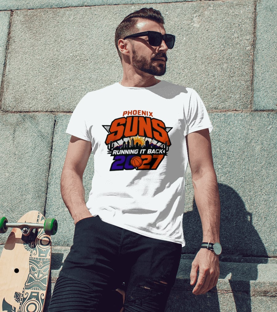 Phoenix Suns Running It Back 2027 NBA Skyline Basketball T-Shirt