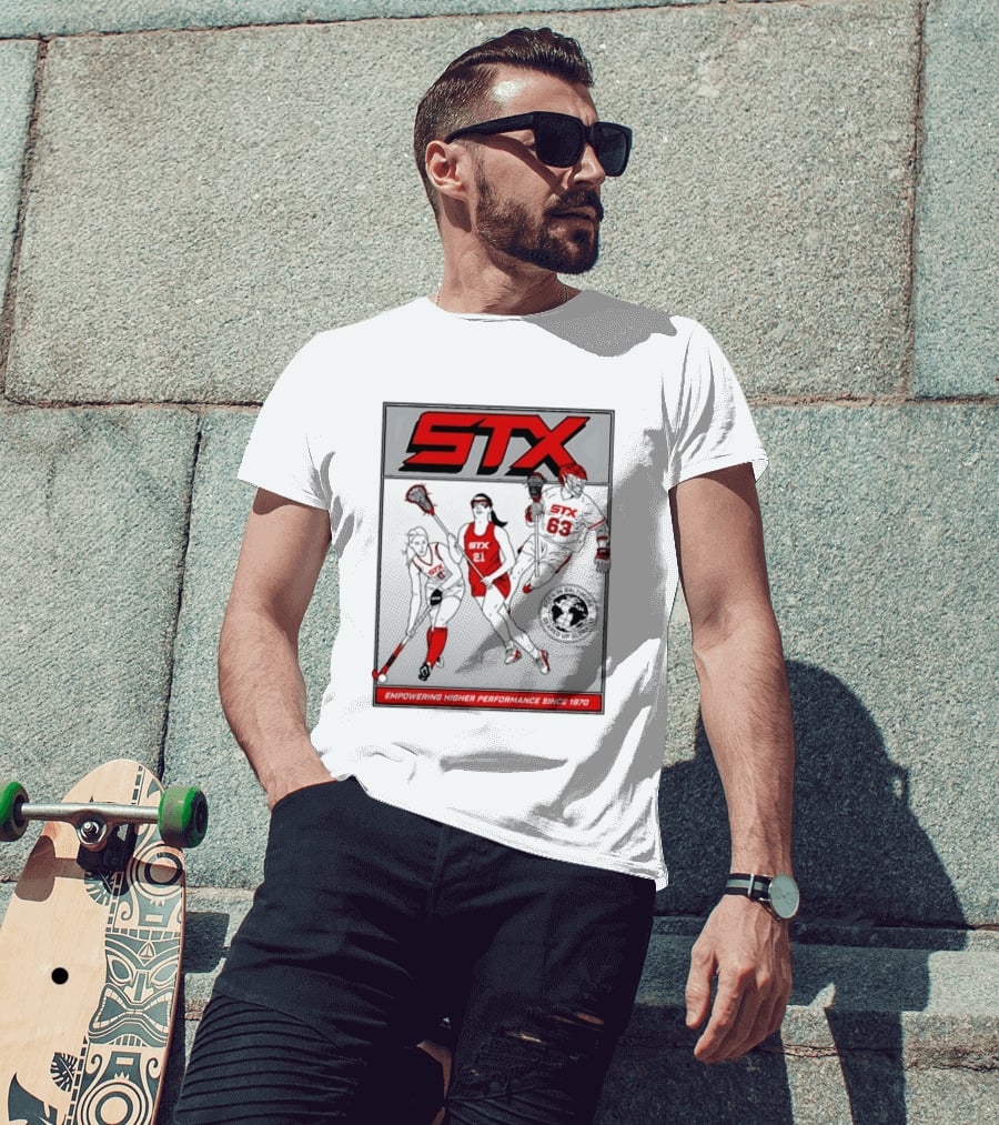 STX Born In Baltimore Geared Up Globally Empowering Higher Performance Since 1970 Lacrosse Field Hockey Players T-Shirt
