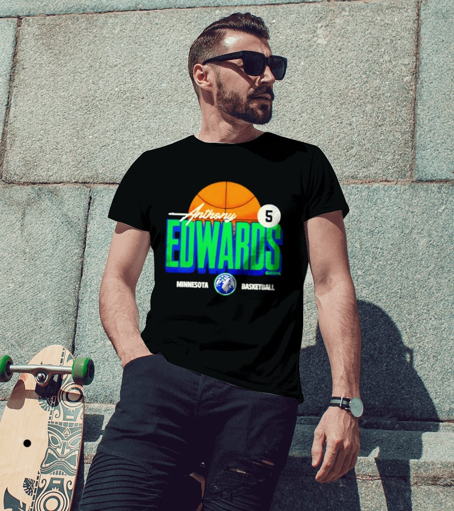 Anthony Edwards 5 Minnesota Basketball Timberwolves Player T-Shirt