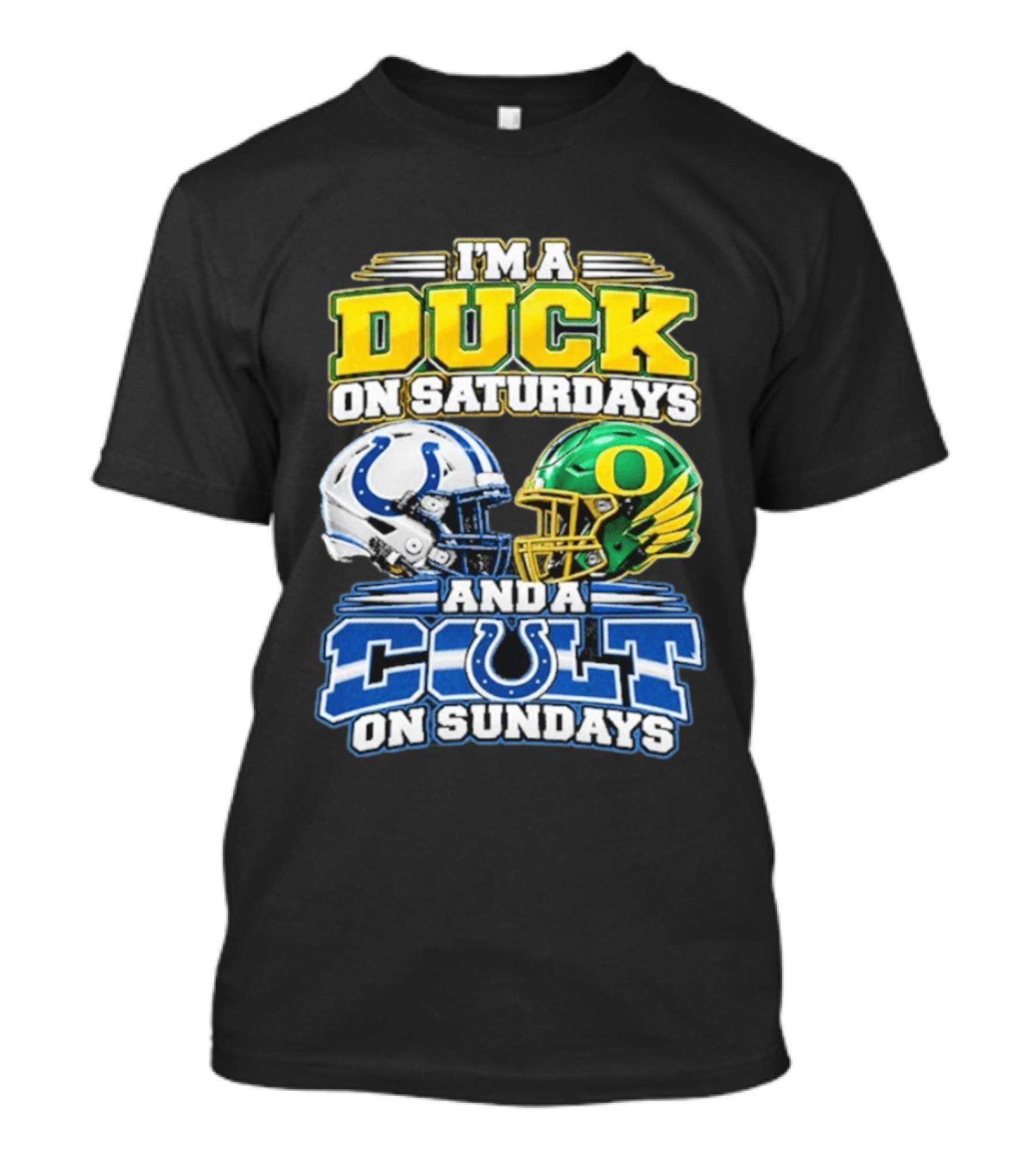 I'm A Duck On Saturdays And A Colt On Sundays Helmet Clash T-Shirt