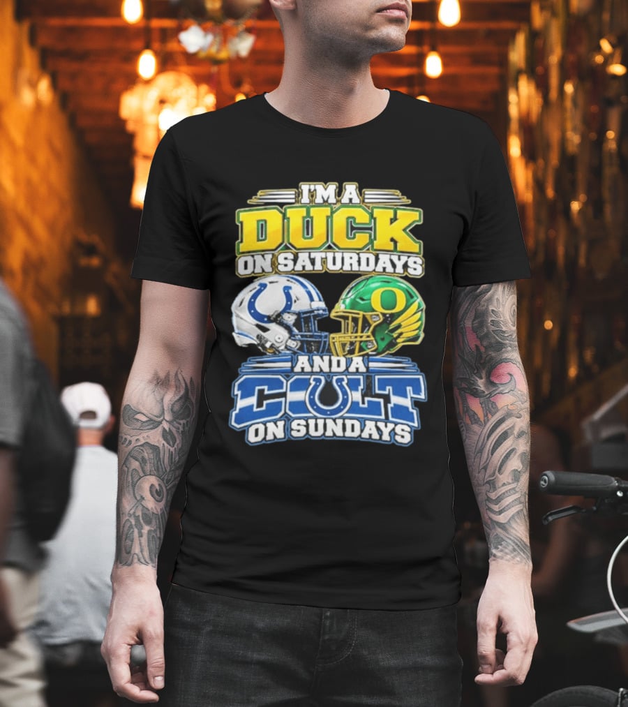 I'm A Duck On Saturdays And A Colt On Sundays Helmet Clash T-Shirt