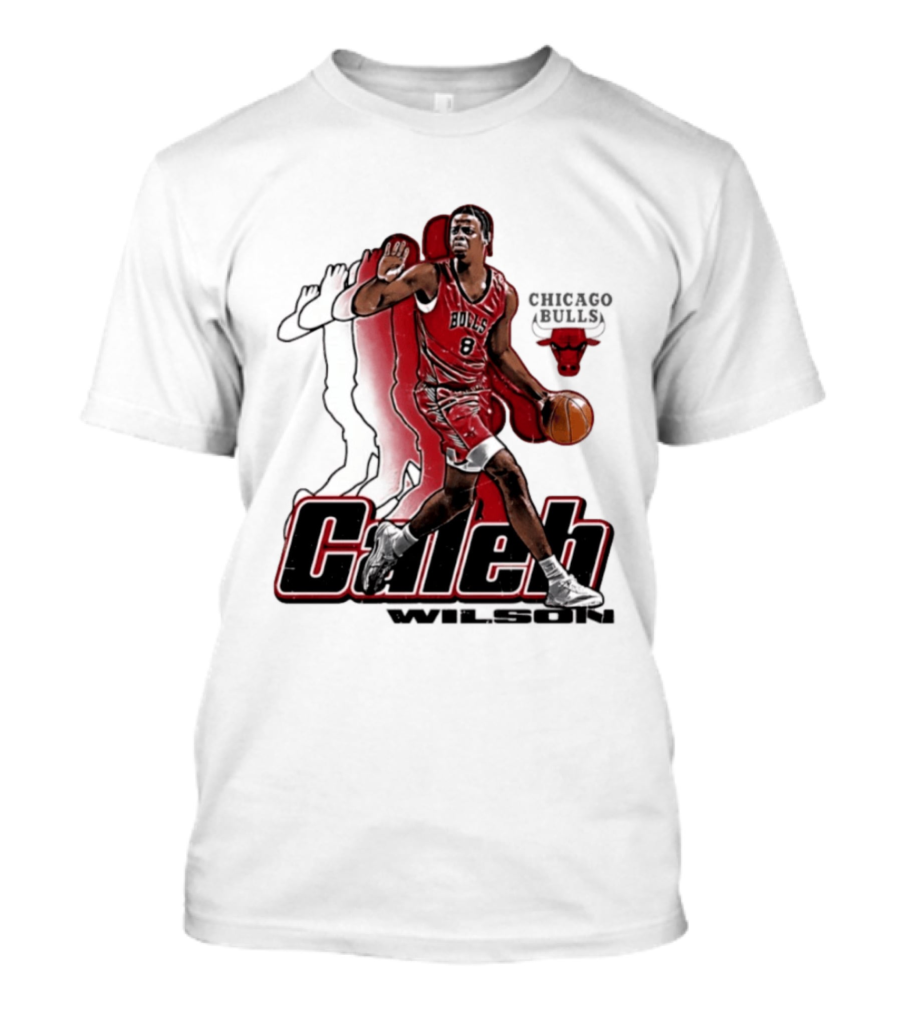 Caleb Wilson 8 Chicago Bulls Basketball Pose T-Shirt