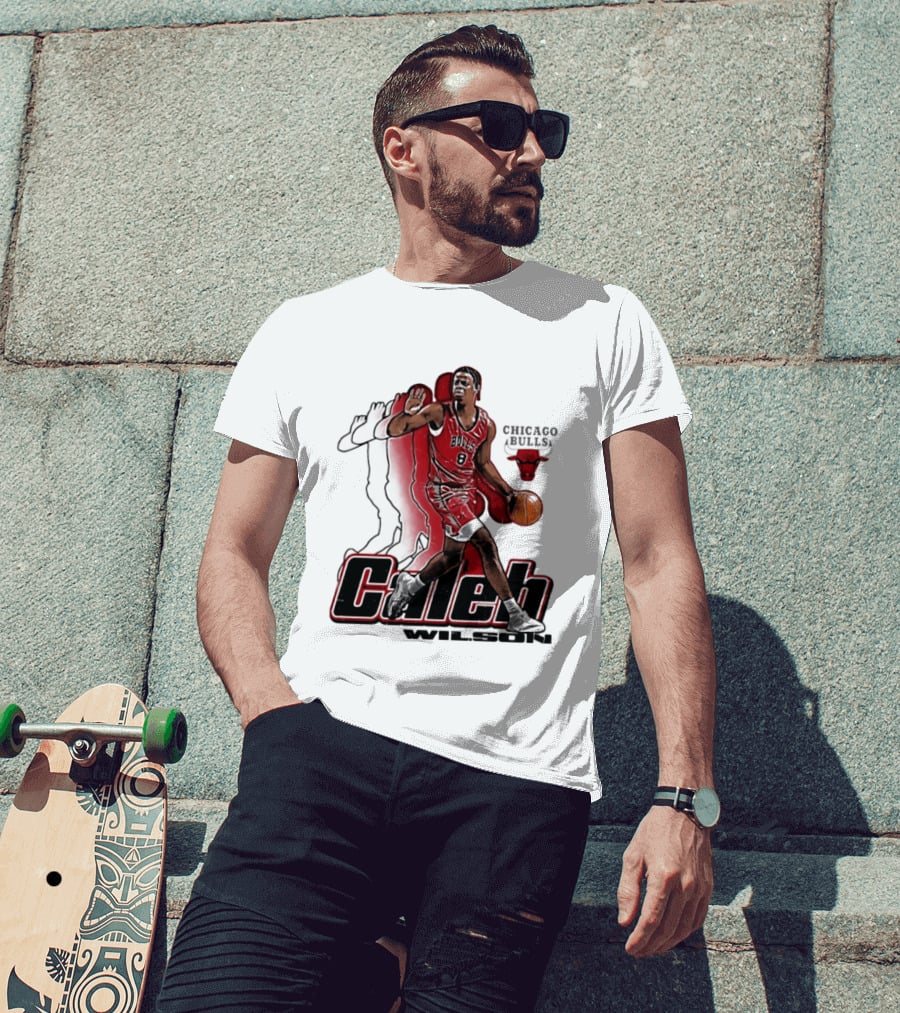 Caleb Wilson 8 Chicago Bulls Basketball Pose T-Shirt