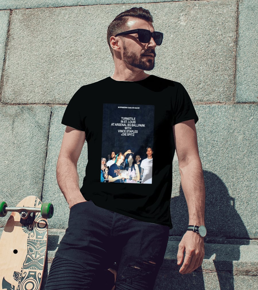 Turnstile St. Louis Arsenal BG Ballpark Vince Staples Die Spitz October 2026 Supporting Casa De Salud Missouri T-Shirt