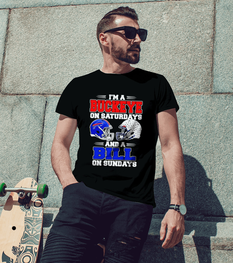 Ohio State Buckeyes Saturdays Buffalo Bills Sundays Fan 2026 T-Shirt