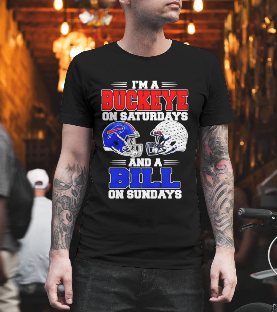Ohio State Buckeyes Saturdays Buffalo Bills Sundays Fan 2026 T-Shirt