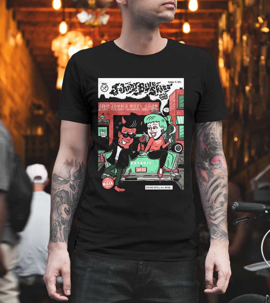 Johnny Blue Skies Detroit Event Motor City October 10 2026 Dark Clouds M.A.F.A Issue T-Shirt