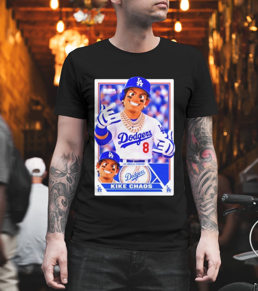 Kike Chaos Los Angeles Dodgers No 8 Block Legendz Baseball Card Dodgers LA T-Shirt