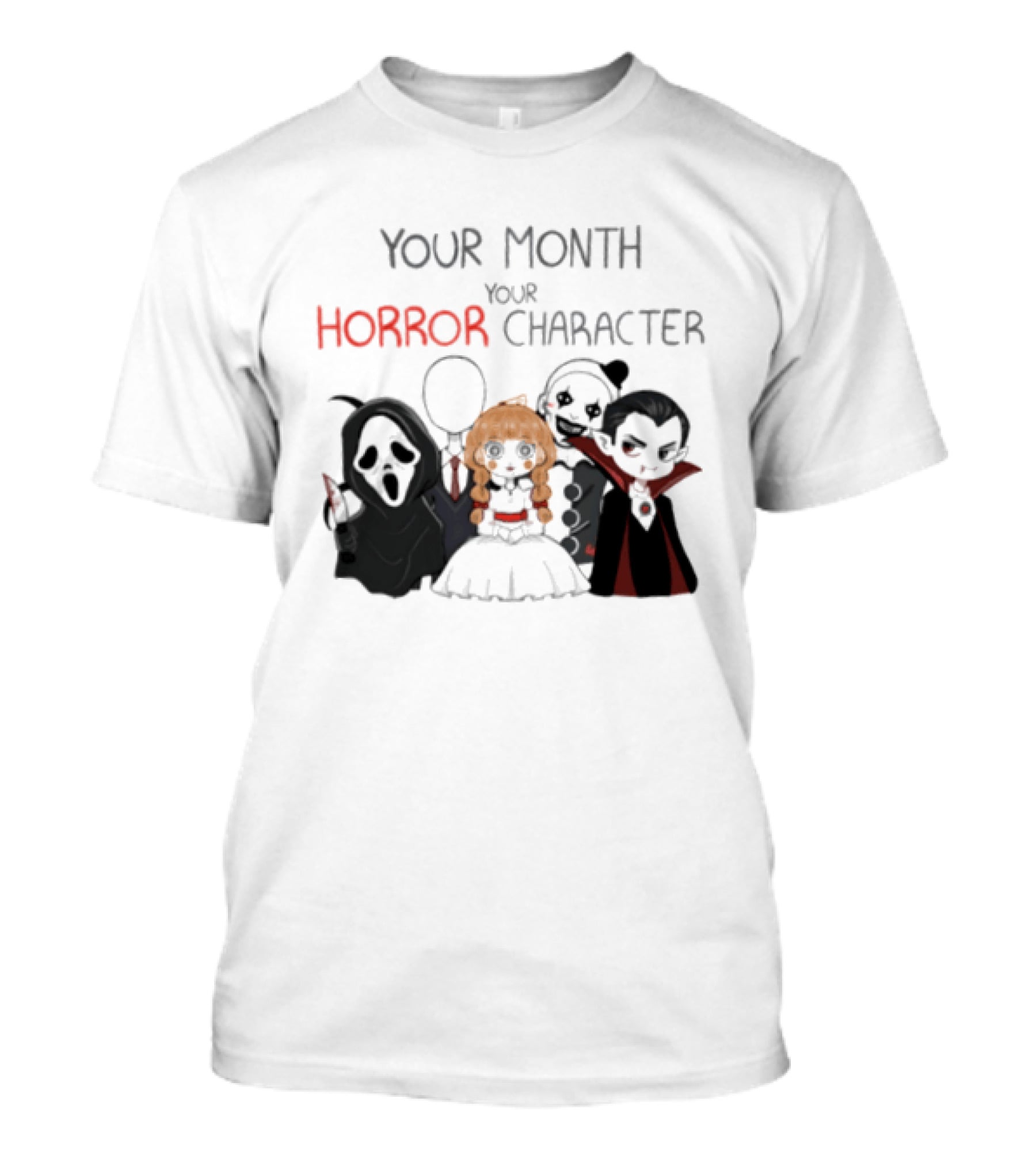 Your Month Your Horror Chibi Character Halloween 2026 T-Shirt