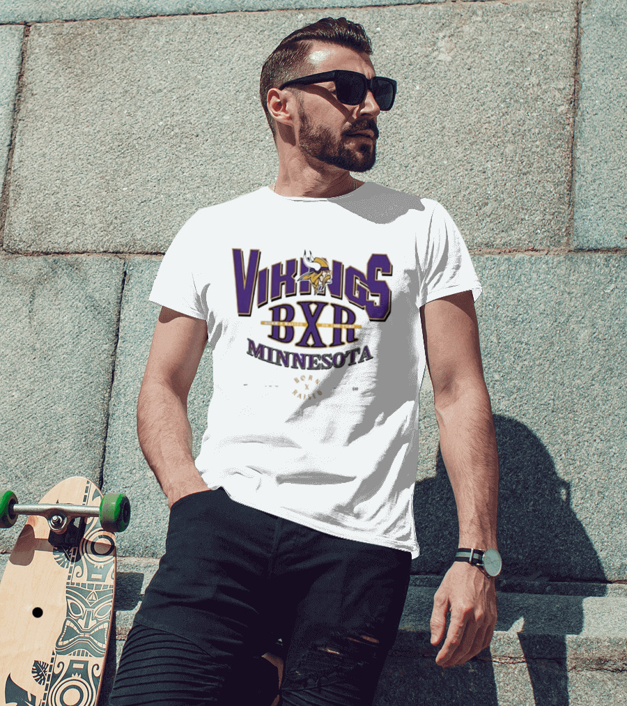 Minnesota Vikings BXR Born X Raised Football Sports T-Shirt
