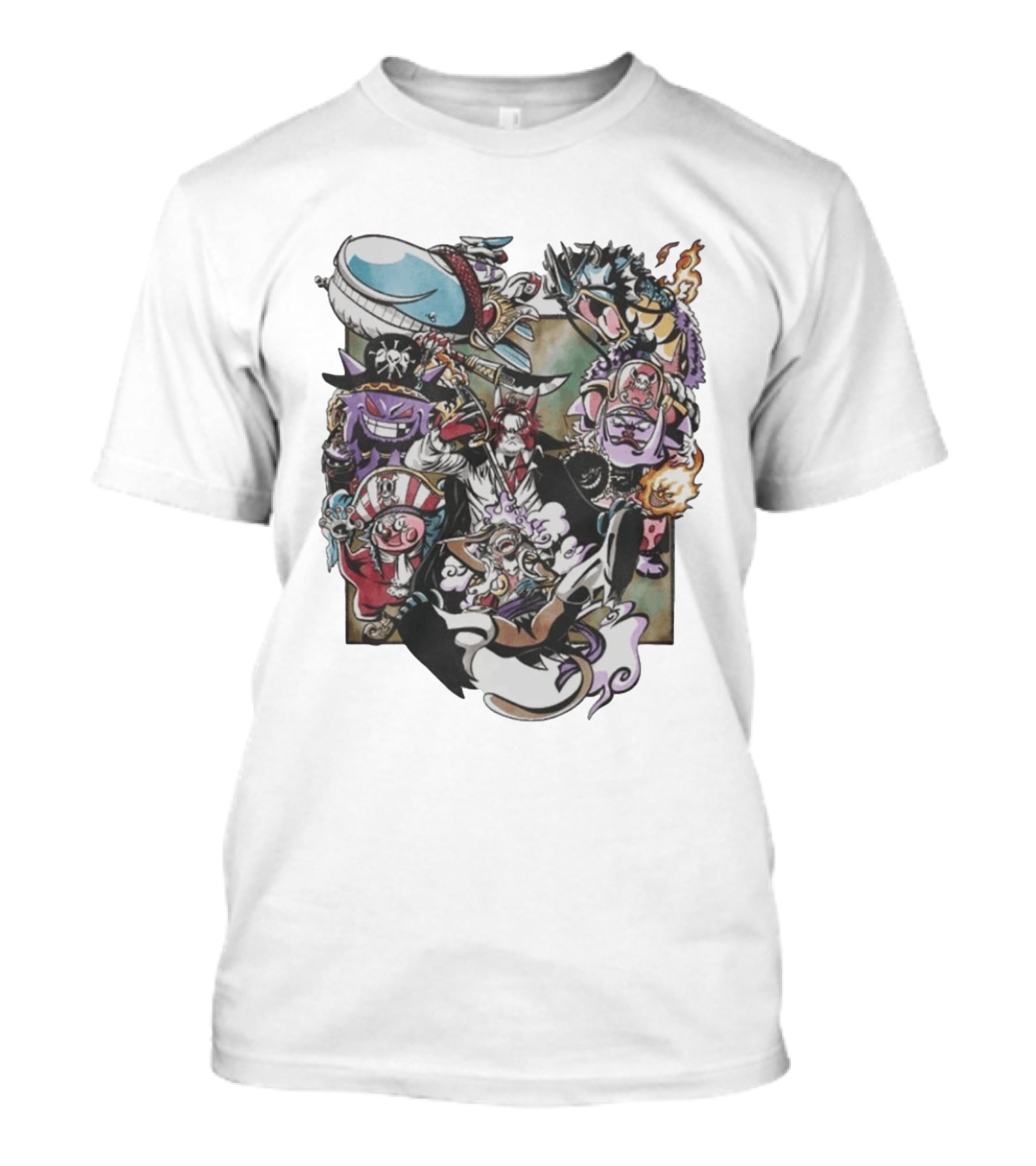 The New Four Emperors Pokemon One Piece Crossover Characters T-Shirt