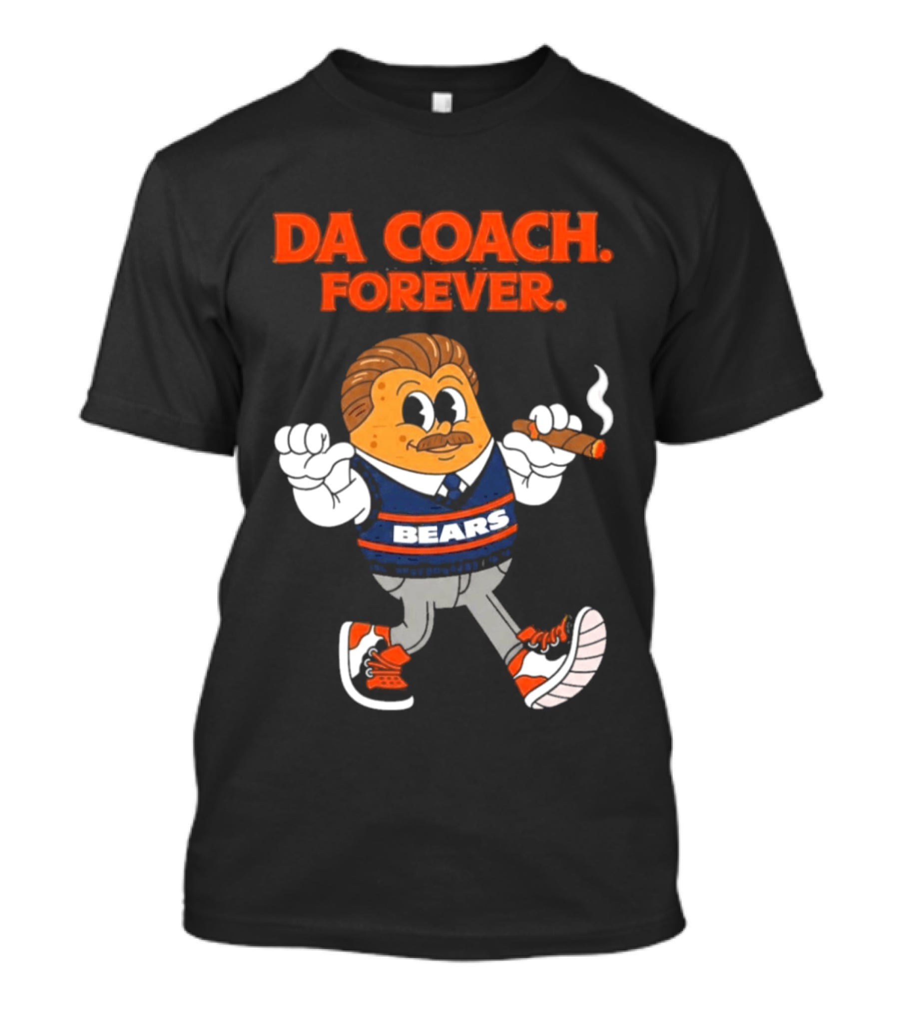 Bears Da Coach Forever Mike Ditka Cartoon Character Cigar T-Shirt