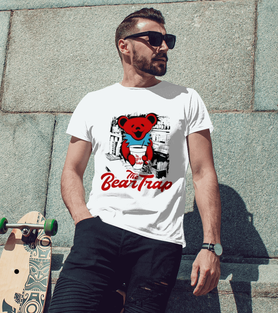 The Bear Trap Grateful Dead Dancing Bear Vintage Barista Vibes T-Shirt