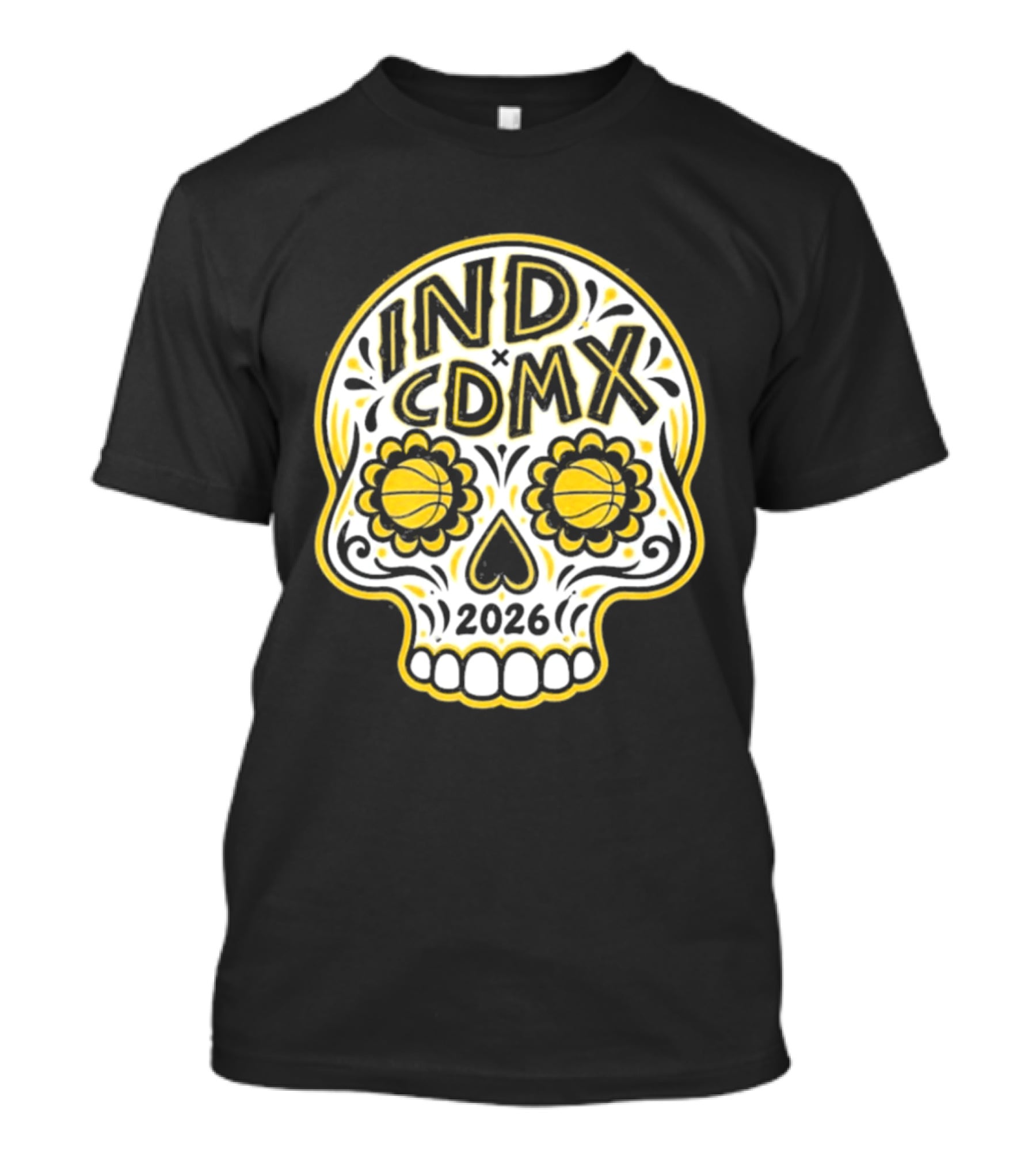 IND CDMX 2026 Basketball Skull Motif T-Shirt