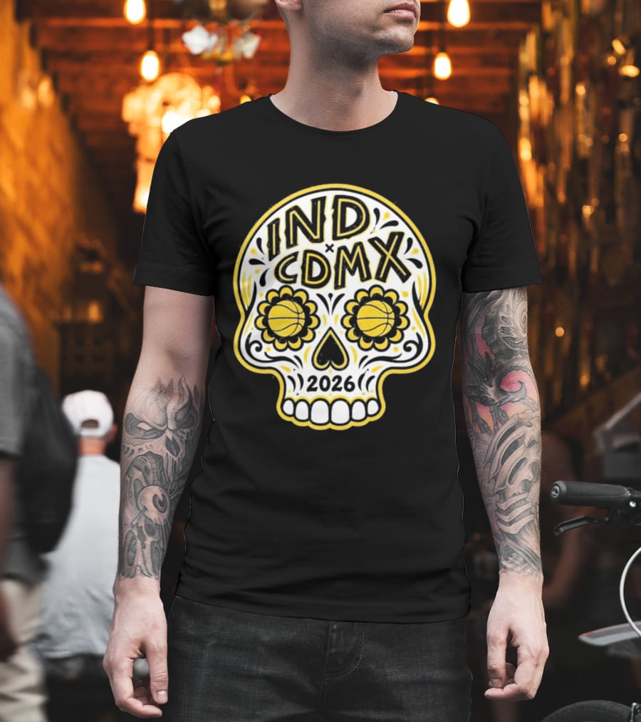 IND CDMX 2026 Basketball Skull Motif T-Shirt
