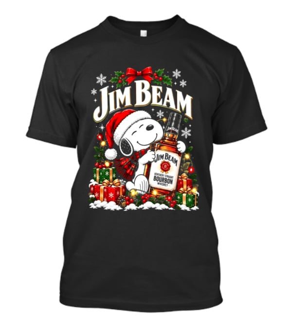 Jim Beam Christmas 2026 Bourbon Santa Hat Holiday Bottle And Presents T-Shirt