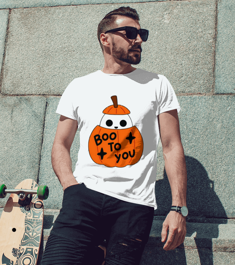 Boo To You 2026 Halloween Ghost In Pumpkin T-Shirt