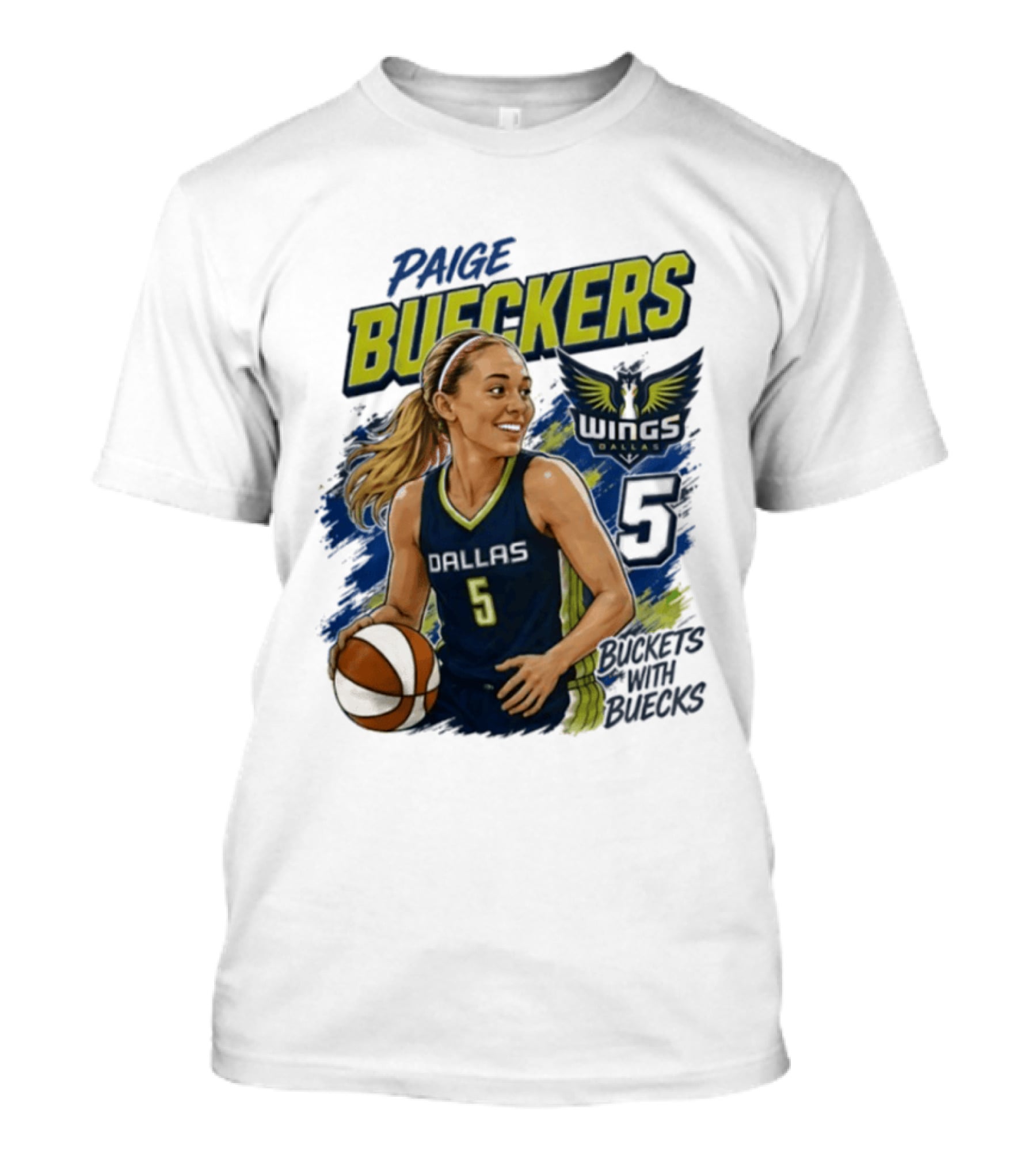 Paige Bueckers Dallas Wings 5 Buckets With Buecks WNBA Basketball T-Shirt
