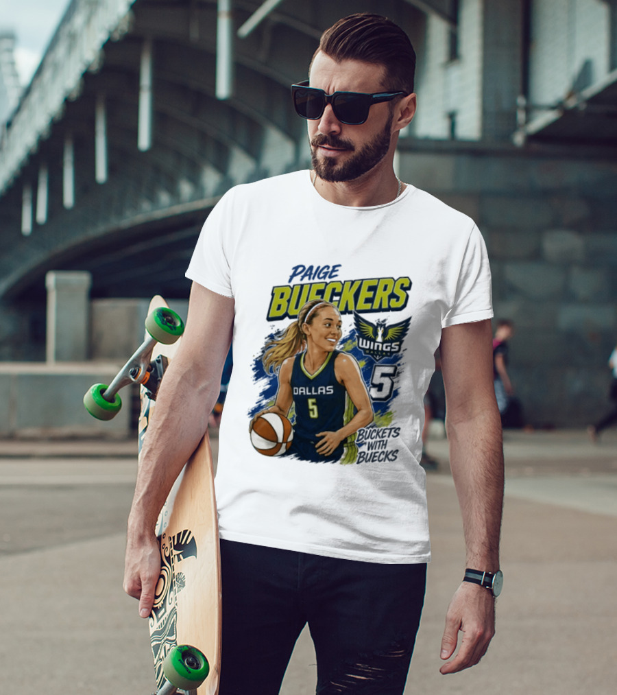 Paige Bueckers Dallas Wings 5 Buckets With Buecks WNBA Basketball T-Shirt