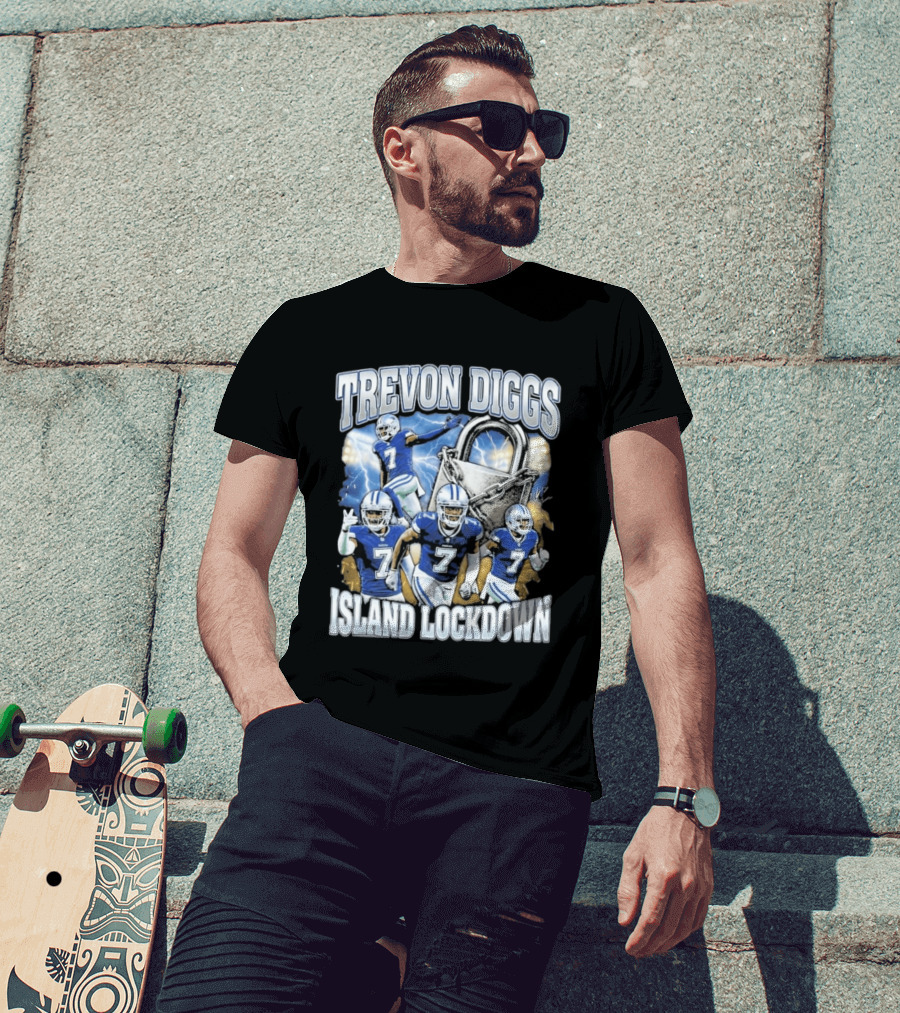 Trevon Diggs Island Lockdown Football Defense Lock With Number 7 T-Shirt