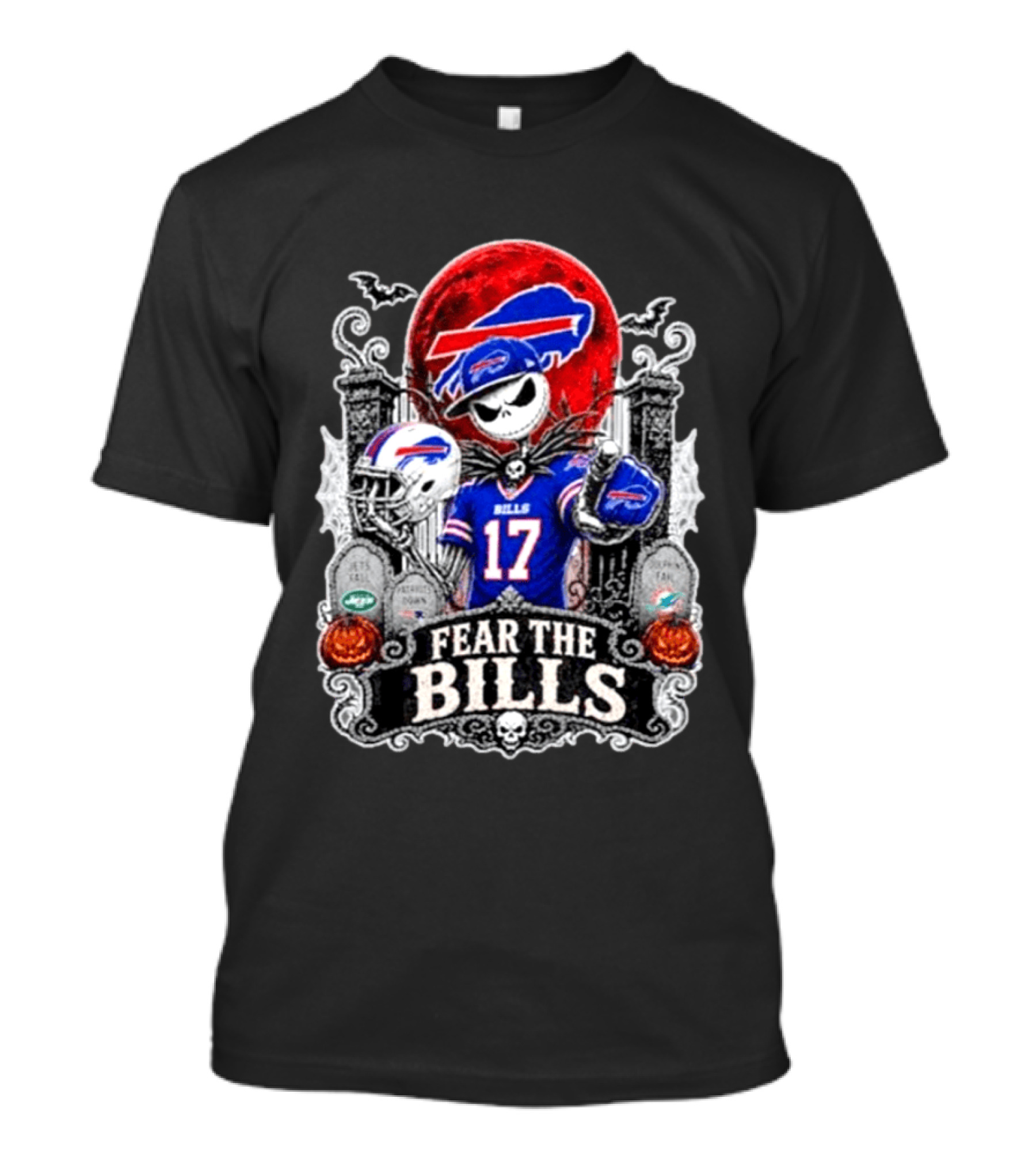 Jack Skellington Buffalo Bills Fear The Bills Halloween Football T-Shirt