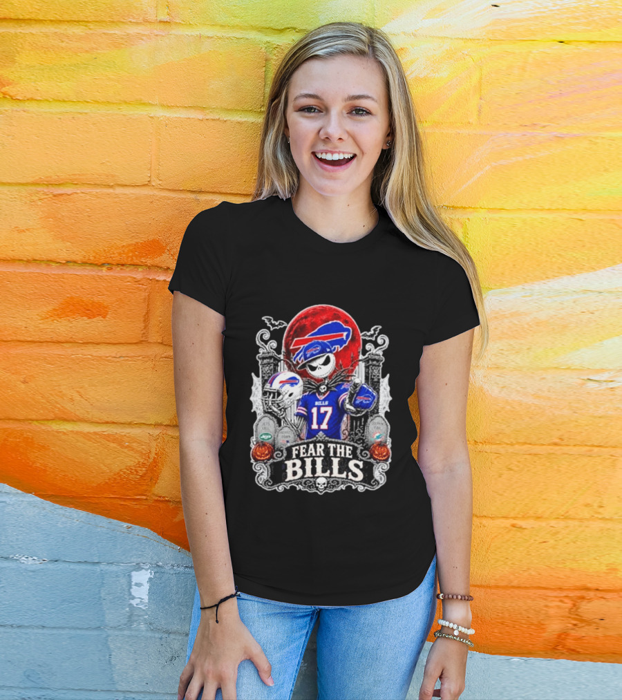 Jack Skellington Buffalo Bills Fear The Bills Halloween Football T-Shirt