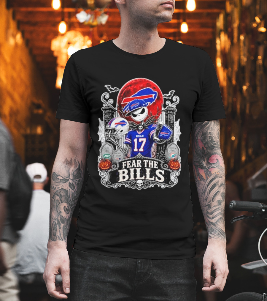 Jack Skellington Buffalo Bills Fear The Bills Halloween Football T-Shirt