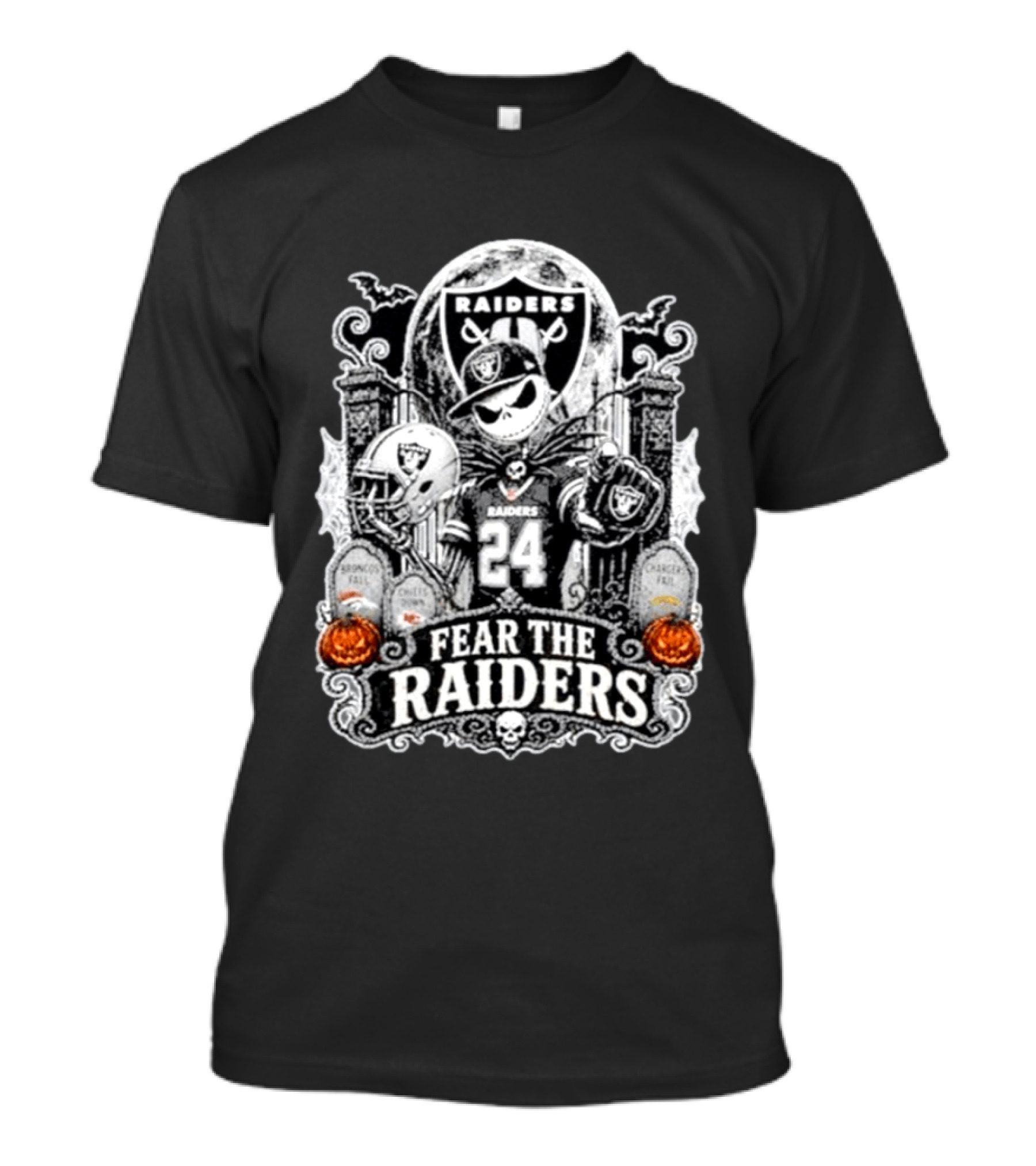 Jack Skellington Las Vegas Raiders Fear The Raiders Halloween NFL T-Shirt