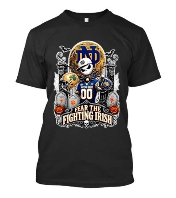 Notre Dame Fighting Irish Halloween Jack Skellington Fear The Fighting Irish T-Shirt