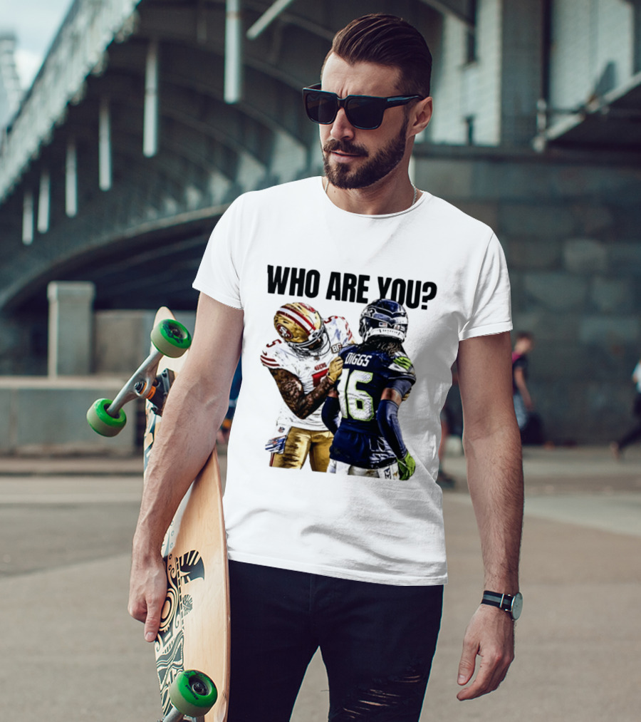 Mike Evans San Francisco 49ers Vs Seahawks Who Are You NFL Confrontation T-Shirt