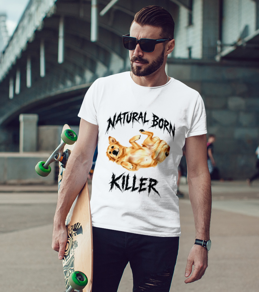 Natural Born Killer Playful Golden Retriever Pose T-Shirt