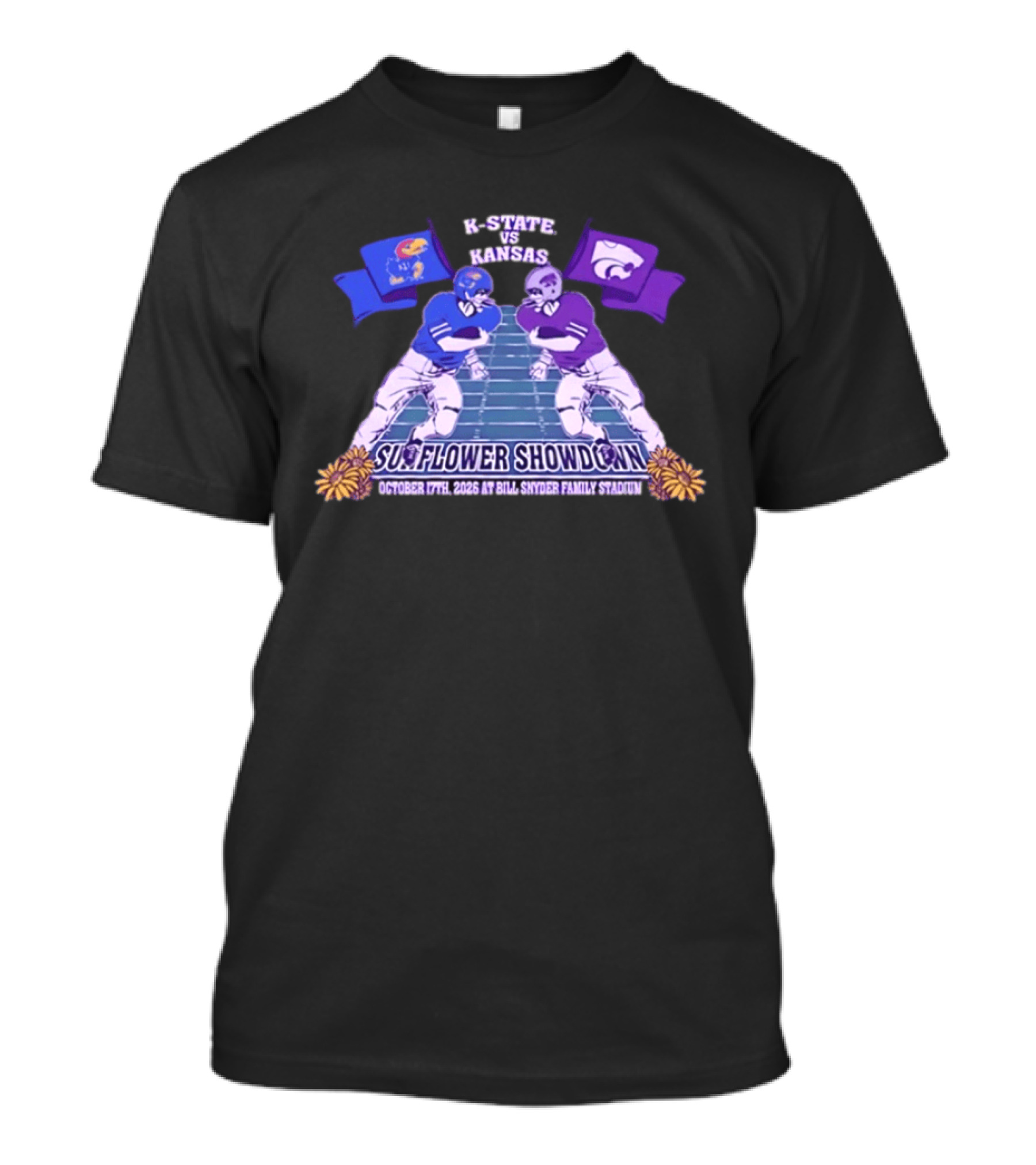 K State Vs Kansas Sunflower Showdown October 17th 2026 Bill Snyder Family Stadium T-Shirt
