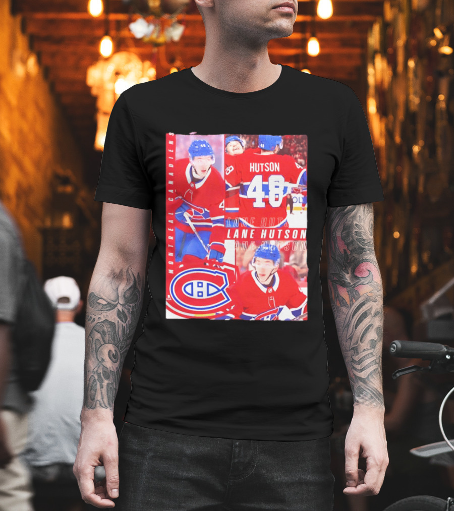 Montreal Canadiens Lane Hutson 48 All For One Moment T-Shirt