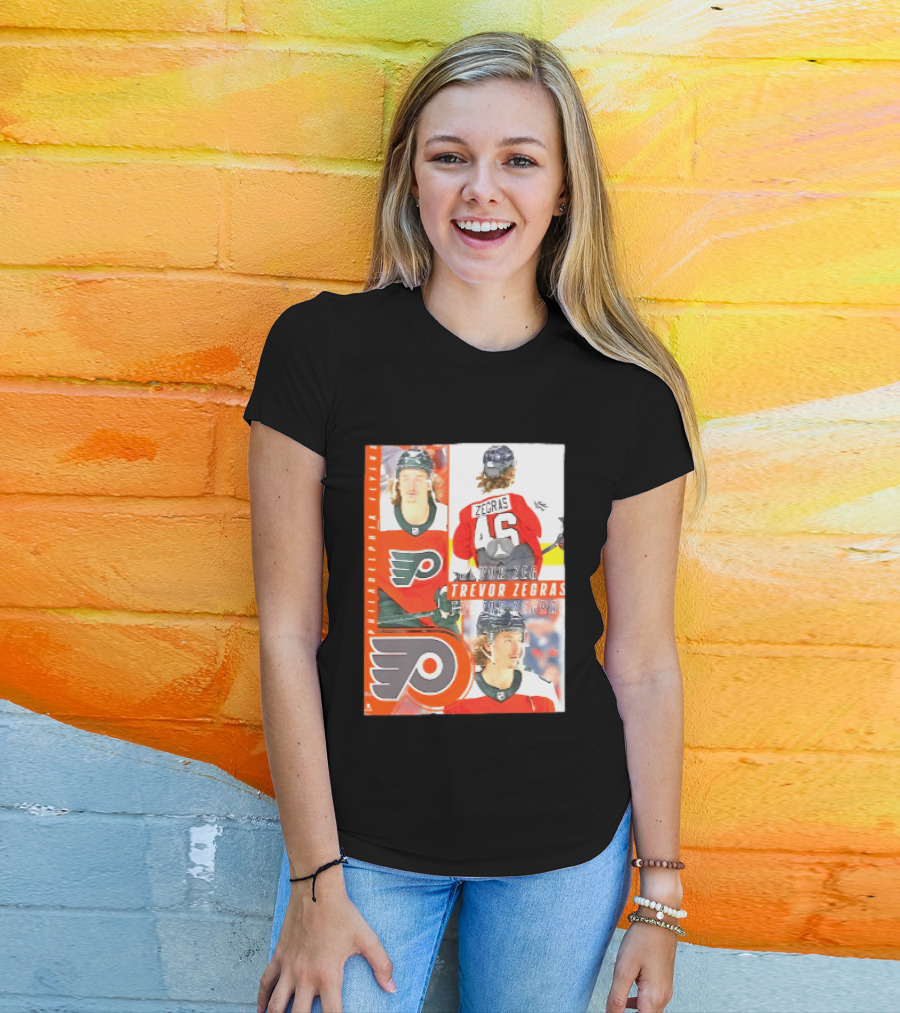 Philadelphia Flyers Trevor Zegras 46 Hockey Moment T-Shirt