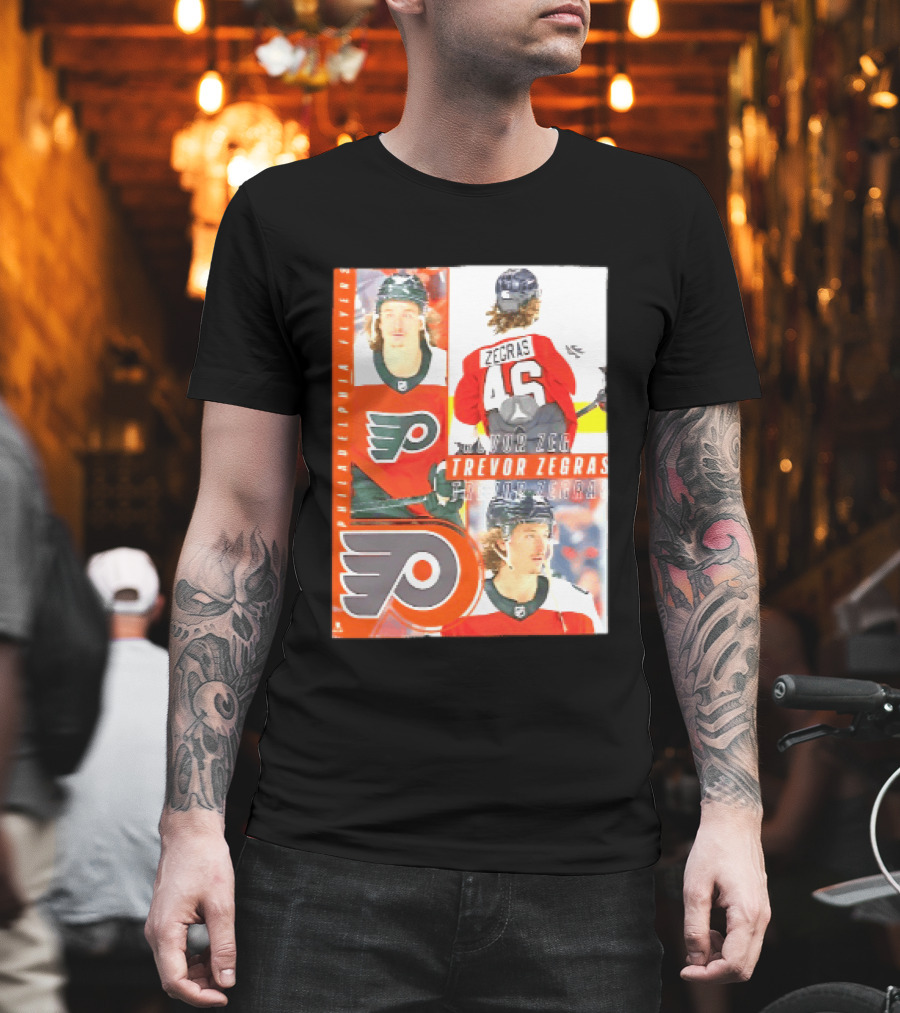 Philadelphia Flyers Trevor Zegras 46 Hockey Moment T-Shirt