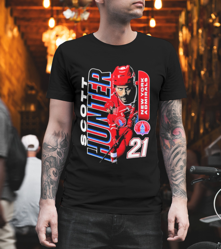 Scott Hunter New York Admirals 21 Hockey Team Player T-Shirt